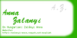 anna zalanyi business card