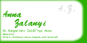 anna zalanyi business card